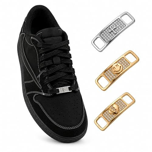 ICEDIAMOND Iced Out Sneaker Jewelry Shoelace Charms, Classic Cross-White