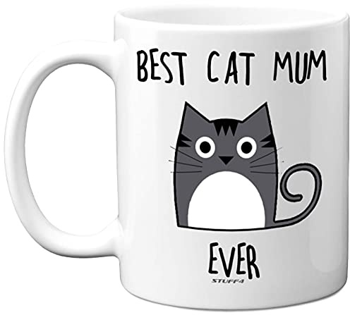 Stuff4 Best Cat Mum Ever Mug, Cat Gifts for Women | 11oz Ceramic Dishwasher Safe Premium Mugs, Cute Gifts for Lovers, Woman, Crazy Lady