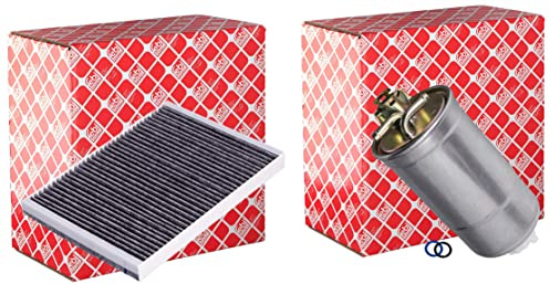 febi bilstein 21622 Kraftstofffilter mit Dichtringen, 1 Stück & 11566 Aktivkohlefilter/Innenraumfilter, 1 Stück