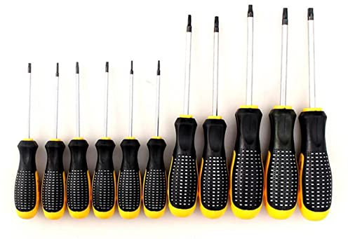 YULIN SUN Jeu de 11 tournevis Torx - tournevis étoile magnétiques T5 à T40 - outils de réparation de qualité professionnelle