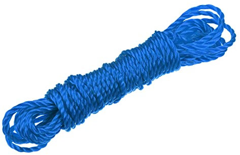 sourcing map Torcida Albañil Línea Nylon Cordel Cuerda Cordón Azul 8M/26 Pies 4mm Diámetro para Redes, Paisajismo, Hogar Mejora, Bricolaje Proyecto, Artesanía, Albañilería