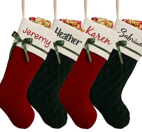 Personalisierte Weihnachtsstrumpf Strick Stickerei Name Familie Ornament Großer Kamin Hängen für Kinder Süßigkeiten Weihnachtsdekoration Geschenke Strümpfe Weihnachtsbaum Urlaub Party 1PC