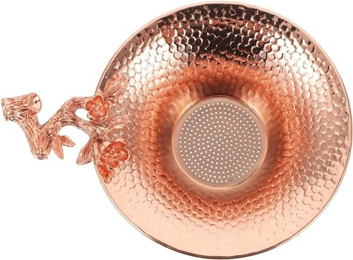 Colino da tè in rame, colino per tè sfuso, imbuto da tè, accessori per tazze da tè, tazze da tè