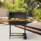 casa.pro Barbecue Portatile a Carbonella Carrello BBQ in Acciaio con Coperchio e Termometro Integrato e Ripiani Griglia da Giardino Picnic 95 x 108 x 61 cm
