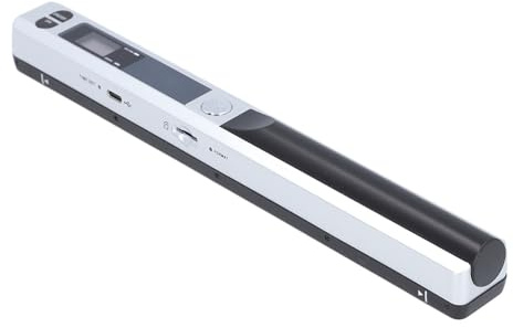 Tragbarer Scanner für A4 Dokumente, 900 DPI Handscanner für Unternehmen, Fotos, Bilder, Quittungen, Bücher, Auswahl des JPG PDF Formats (Silver)