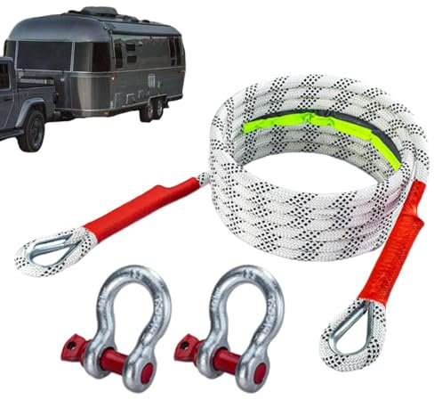 Nylon-Erholungsseil – Abschleppgurt, Abschleppgurt-Erholung, hochfestes Abschleppband, Anhängerseil, 2 Stahlschnallen, Bergungsseile, professionelles Seil-Set für Sand, Schnee, Graben