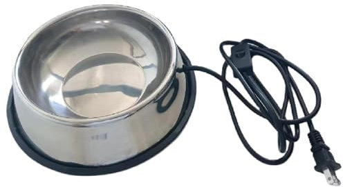 Bol d'eau chauffant pour animaux de compagnie, bol d'eau chauffant pour chiens | Plat d'arrosage sans gel en acier inoxydable | Plat d'arrosage sans gel, bol chauffant à commande thermostatique pour a