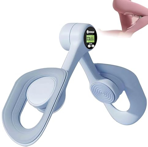 Oberschenkeltrainer für Frau und Männer, Beckenboden-Trainer mit Digitaldisplay & Zählfunktion, Arm und Beintrainer Trimmer | Intelligentes Fitnessgerät für Zuhause (blau)