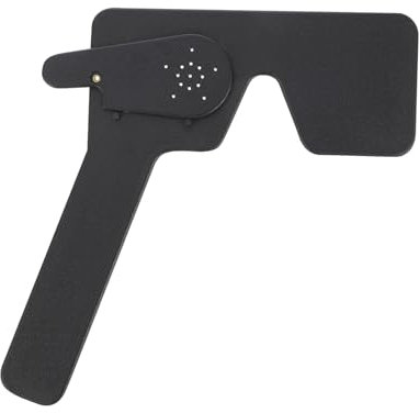 SEWOART Plastic Eye Occluder Plate for Astigmatism Test Handheld Vision Exam Tool Optometry Blindfold Black Plastic Eye Patch for Clinical Eyesight Assessment
