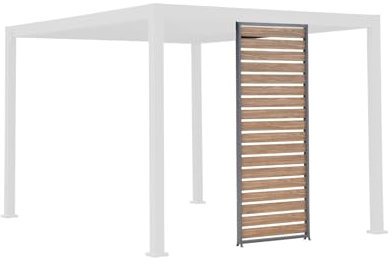 sweeek - Persienne 100 cm pour pergola bioclimatique Triomphe Aluminium Effet Bois Anthracite
