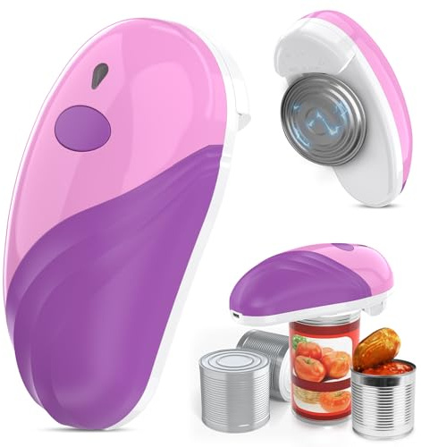 Elektrischer Dosenöffner, Automatischer Dosenöffner mit One-Touch-Bedienung, sicher für alle Dosengrößen, Küchenhelfer, Dosenöffner für Senioren, Rechargeable and USB Cable (Purple)