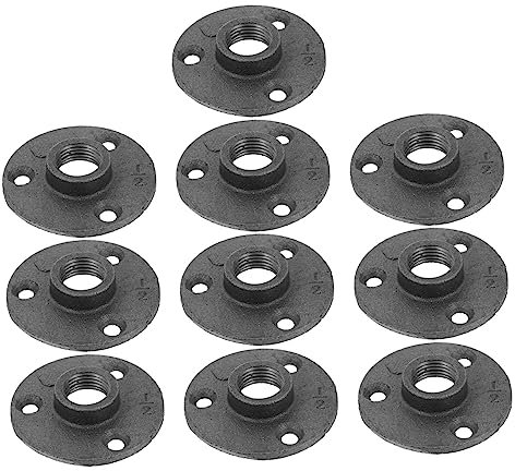 ANDRESLAD 10pezzi Raccordi in Ghisa Malleabile Decorazioni Per Pavimenti Flange Per Scaffalature e Mobili