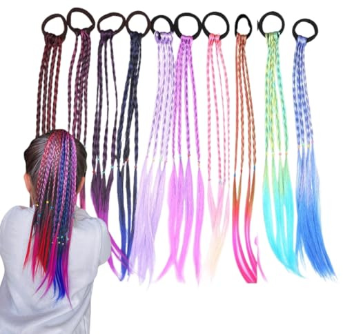 10 ciocche di capelli colorate per bambini, per Halloween, feste, vacanze, riunioni, decorazioni
