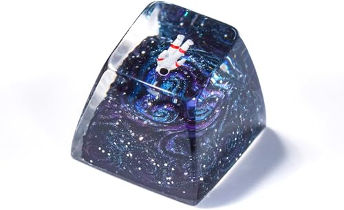 Aesthetic Galaxy Astronaut Artisan Keycap R1 SA Profile Custom Astronauts Keycaps 1U ESC Space Explorer Handmade Gaming Resin Key Cap Cherry MX Switch Compatible Mechanical Keyboard Space Lover Gift