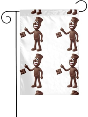 BROLEO Naughty Chocolate Man printing Garden flagpole outdoor courtyard decoration double-sided 12x18in