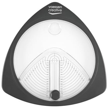 Vaessen Creative 1004-0015 Kreisschneider Circle Cutter-Ø 2,5 bis Ø 15 cm-Schneidet Papier, Tonkarton, Fotos, Moosgummi, Pappe UVM-Graphite