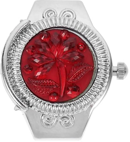 HEMOTON Ringuhr Damen aus Zinklegierung, Rot, Tragbare Modeuhr