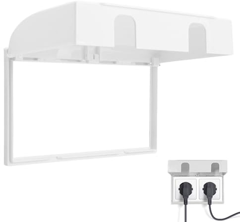 Socket Cover Box UK for Baby Safety, Double Socket Cover with Plug Covers in White, Waterproof Childproof Design for Home Protection and Baby Safety in Living Rooms, Bedrooms and Nurseries