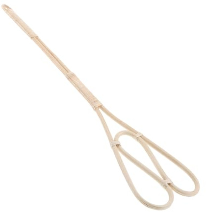 ARTIBETTER Batteur à Tapis en Rotin Naturel Long Manche 64 X 155 CM Outil Manuel pour Dépoussiérer Couettes et Tapis Plumeau pour Literie et Séchage en Extérieur