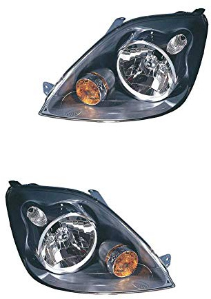 Halogen Scheinwerfersatz Scheinwerfer Satz Hauptscheinwerfer Set links rechts elektrisch H4 P21W W5W passend für Fiesta V JH_ JD_
