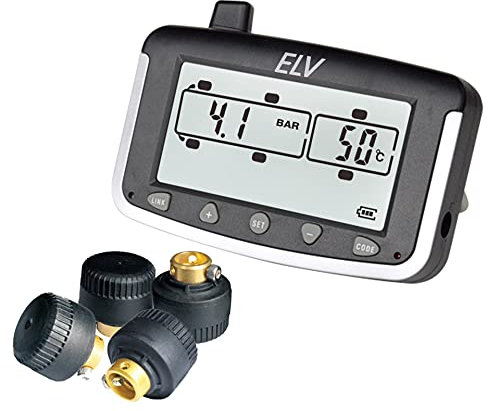 ELV Reifendruckkontrollsystem EK215, für Wohnmobile und Transporter, erweiterbar, mit 4 Sensoren