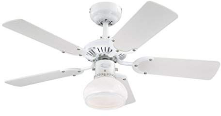 Westinghouse Lighting Deckenventilator Princess Radiance II weiss 7870440 90 cm Durchmesser, Ausführung in Weiß mit Wendeflügeln in Weiß/Buche