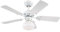 78704 Ventilatore da soffitto Princess Radiance II 90 cm bianco per interni, kit di luce con cupola di vetro smerigliato opale.