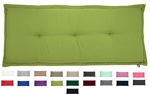 KOPU® Bankauflage Prisma Office Green | Auflagen für Gartenbank | Grün Bank Auflagen 180 x 50 cm | 19 Einfache Farben | Dralon | Robuster Schaumstoff für zusätzlichen Komfort