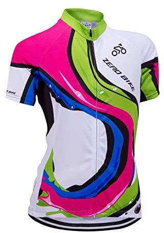 Kvinnors cykel cykling andas snabbtorkande tröjor, jersey cykel kortärmad jacka, 0016, L