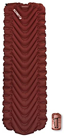 Klymit Insulated Static V Sleeping Pad, Lightweight, 2.5 Inches Thick, Sleep Comfort for Backpacking, Cold Weather Camping and Hiking, Inflatable Camping Mattress