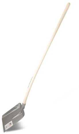 SHW-FIRE | Randschaufel Gr. 5, Robustes Stahlblech, 340x260 mm Schaufelblatt, 130 cm Eschenholzstiel, ideal für Erde, Sand & Schüttgut, universell einsetzbar | Made in Germany