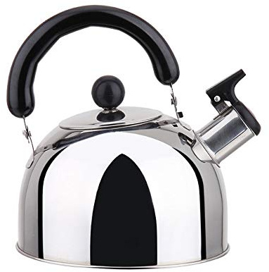 Stainless Steel Stovetop Whistling Tea Kettle Classic Teapot with Ergonomic Handle, Works on Induction Cooktops 3 Liters 2405