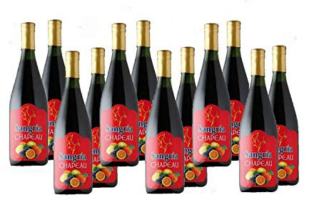 Sangria Chapeau. Botella de 1L, Caja de 12 botellas.