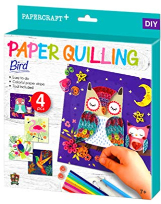 C.S.KIDS PQ03 C.S DIY Crafts Gifts – Bird| 3D Quilling Design Kits for Kids, Make Art (Paper Strips & Tools Included)