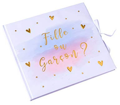 Générique - Livre d'or Fille ou Garçon Rose Bleu et Or 64 Pages 22 x 19 cm