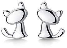 Micio Gatto Orecchini a Perno S925 Sterling Silver Minimalista Lovely Pet Animal Tiny Cartilagine Orecchino Ear Studs Piercing Gioielli Ipoallergenici Regali Per Donne Ragazze
