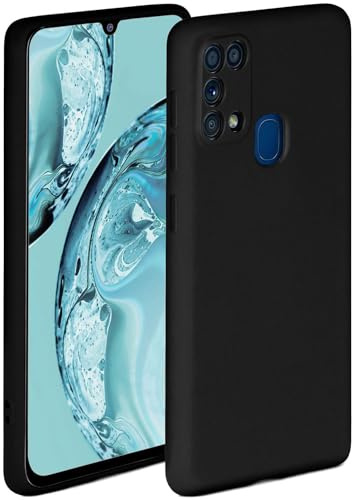 ONEFLOW Soft Case für Samsung Galaxy M31 Hülle aus Silikon mit Kameraschutz, Silikonhülle mit erhöhtem Schutz fürs Display, Backcover Schutzhülle, weiche Handyhülle, Schwarz