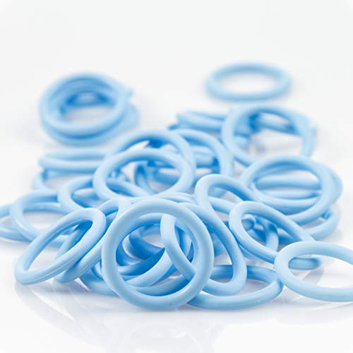 Adapter für Schnuller & Kette | Silikon O-Ring | baby-blau | 5 Stück