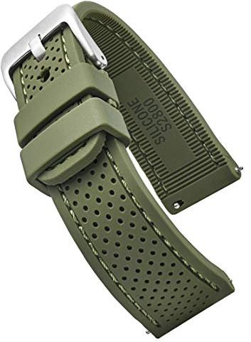ALPINE Sporty Premium Soft Silicone Adjustable Watch Band - Replacement Rubber Watch Bands for Women & Men - Waterproof Quick Release Watch Straps - Compatible with Regular & Smart Watch Bands