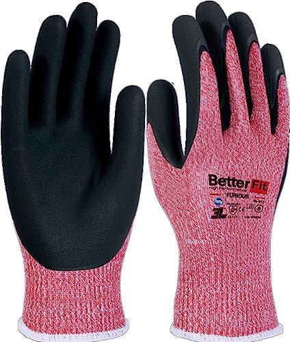 GUANTE ANTICORTE L09 3L FIBRA DE VIDRIO/NITRILO FOAM ROSA BE
