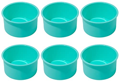 Staruby Silicone Mini Round Cake Molds, 4 Inch, Green, Set of 6