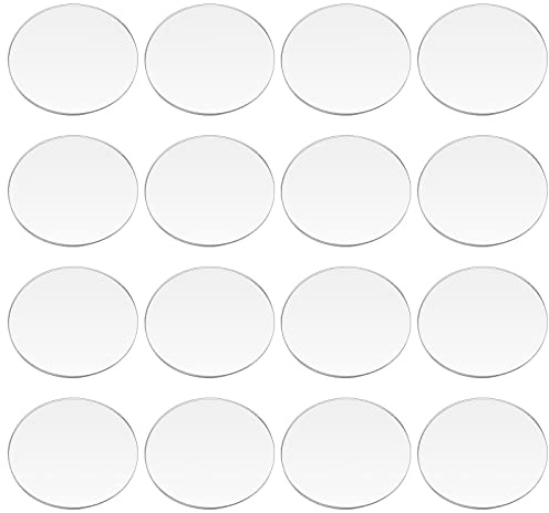 FINGERINSPIRE 30 st genomskinliga cirklar akrylark 50 mm cirkulära miniatyrbaser tomma akrylskiva platt rund akrylbas för miniatyrer krigsspel halloween jul hantverk nyckelring