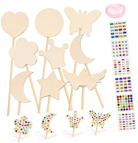 VILLCASE 1 Satz Fee Zauberstab Kinderzauber Cosplay Party Zauberstab Requisit Prinzessin Handwerk Vogelhaus-sets Für Feenstäbe Selber Machen Diy Feenstäbe Holz Kleine Kunsthandwerk ädchen