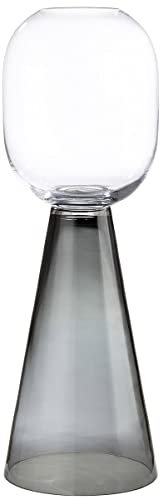 GILDE Vaso da pavimento Luxo, in vetro, altezza 80 cm x diametro 27 cm, trasparente/nero, adatto per erba della pampa