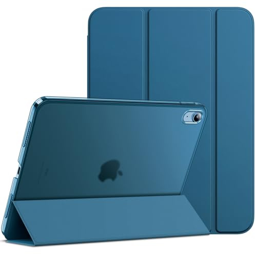 JETech Hülle für iPad (A16) 11./10. Gen, Blaugrün | Für 2025/2022 Modell, Schlanke Transluzent Rückseite, Dreifach-Ständer, Auto Schlafen/Wachen, Stoßschutz