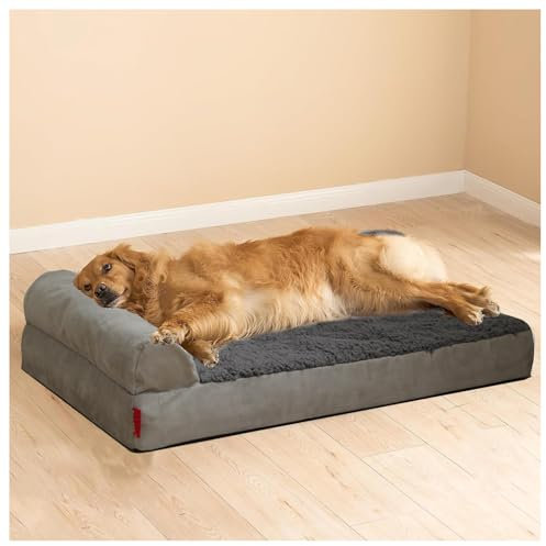 MeLtor Hundebetten, mit Eierförmiger Kistenschaum Hundematte rutschfest, rutschfeste Unterseite, Bezug Abnehmbar Waschbar Hundekissen,style2-XXL(51.2×36.6×4in)