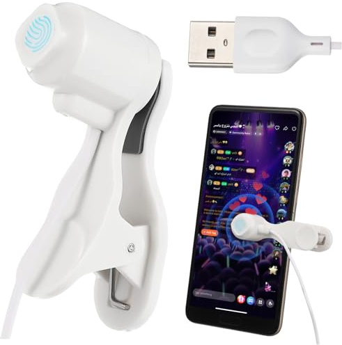 jojofuny Auto Klicker für Smartphone Bildschirm Automatischer Klicker mit 3 Geschwindigkeiten Leise Display Tipper Klemme Universal für Live-Streaming Gaming Punkte Sammeln Weiß