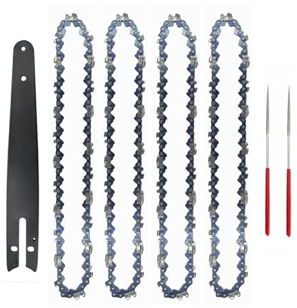 ZHLWei Set mini motosega in acciaio da 8 pollici Catene semi-scalpello con passo da 1/4 47 maglie di trasmissione Catene con calibro .043 Parti for taglio del legno for sega elettrica