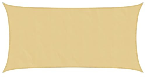 vidaXL Sonnensegel Sandfarbe 7x4 m 100% Polyester Oxford