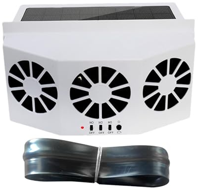 Solar Powered Car Vent Fan With 1600mAh Battery - Quiet Auto Window Ventilator for Vehicles